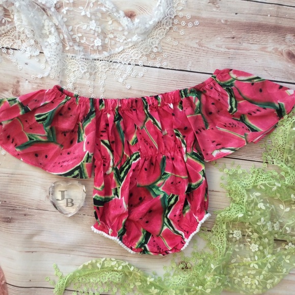 Boutique Baby Girl Drop Sleeve Romper - Picture 3 of 4